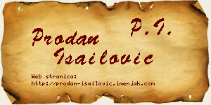 Prodan Isailović vizit kartica